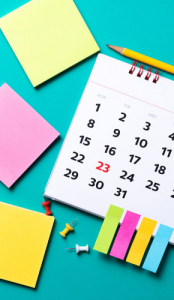 Notizzettel und Kalender